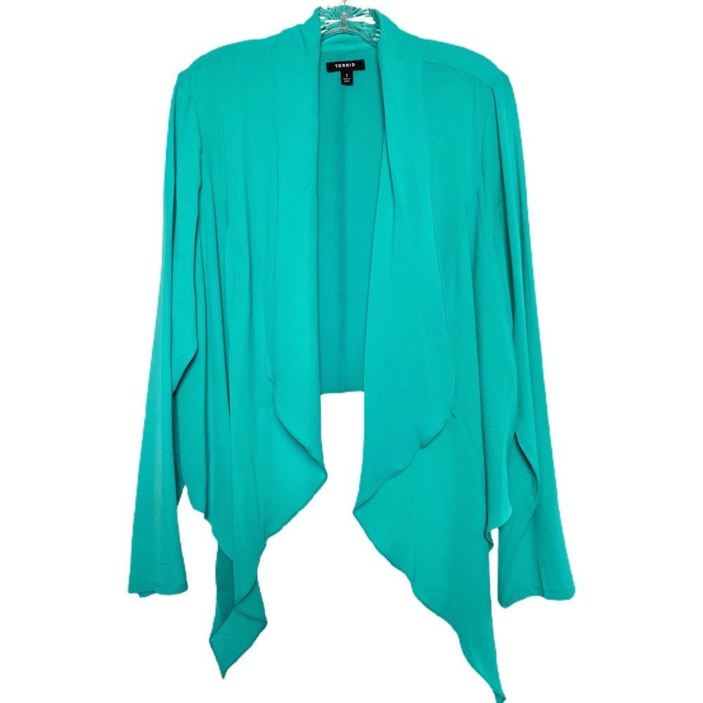 Torrid Crepe Front Teal Blazer